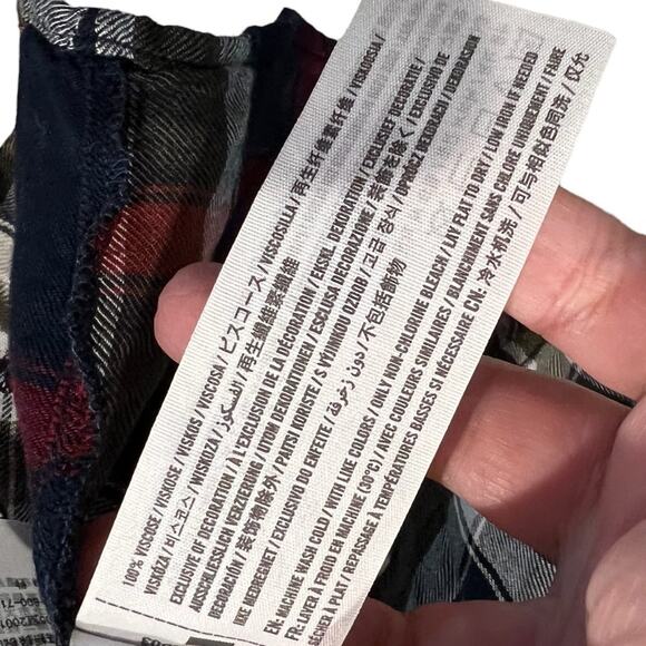 Abercrombie & Fitch Mini Dress Tunic Size XS plaid long sleeve collared - Picture 4 of 4